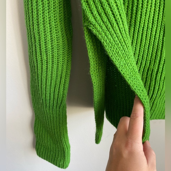 NWOT Club Monaco Thick Green Oversized Crewneck Acrylic & Wool Sweater - Picture 8 of 13